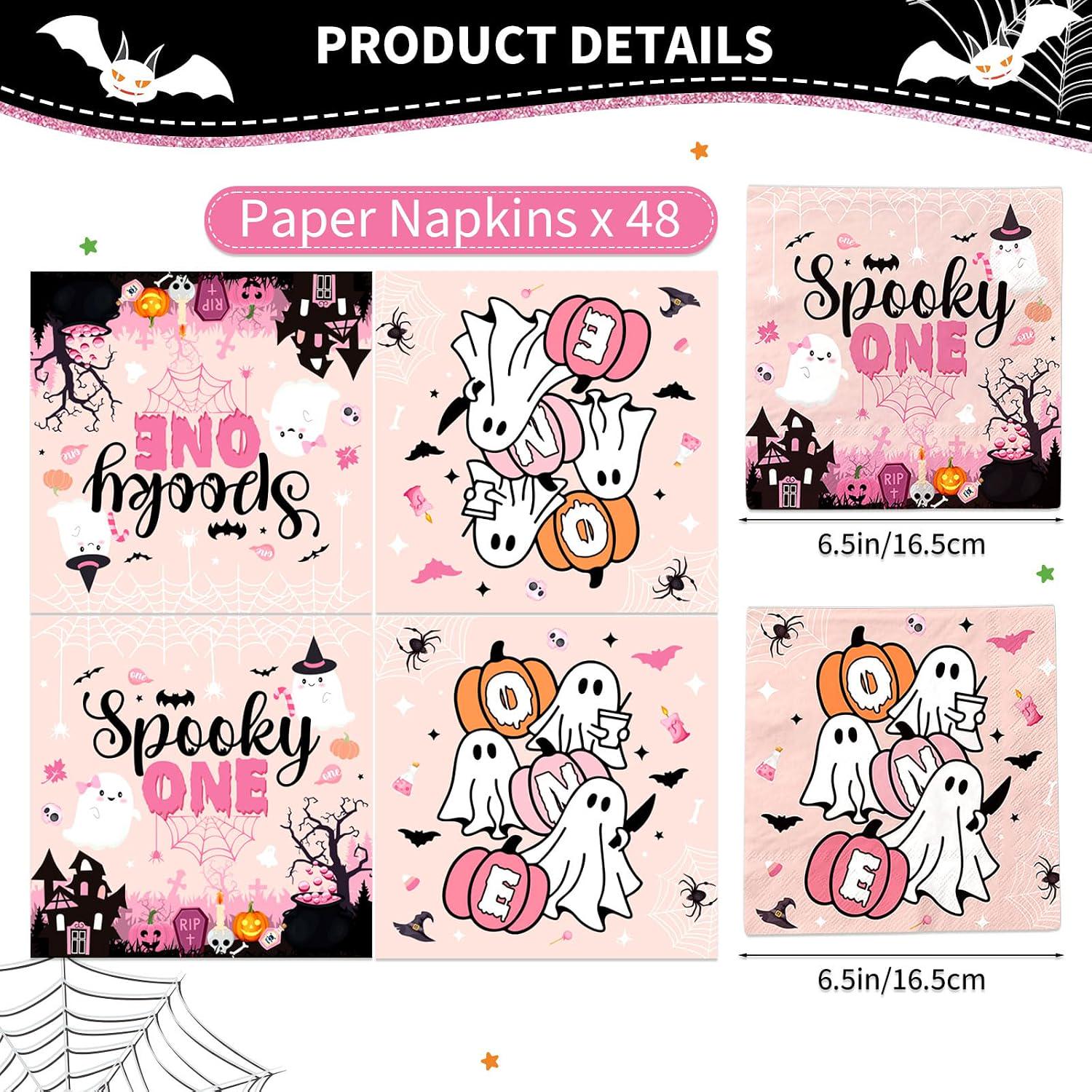 Spooky One Birthday Napkins, Set of 48, Halloween Themed Paper