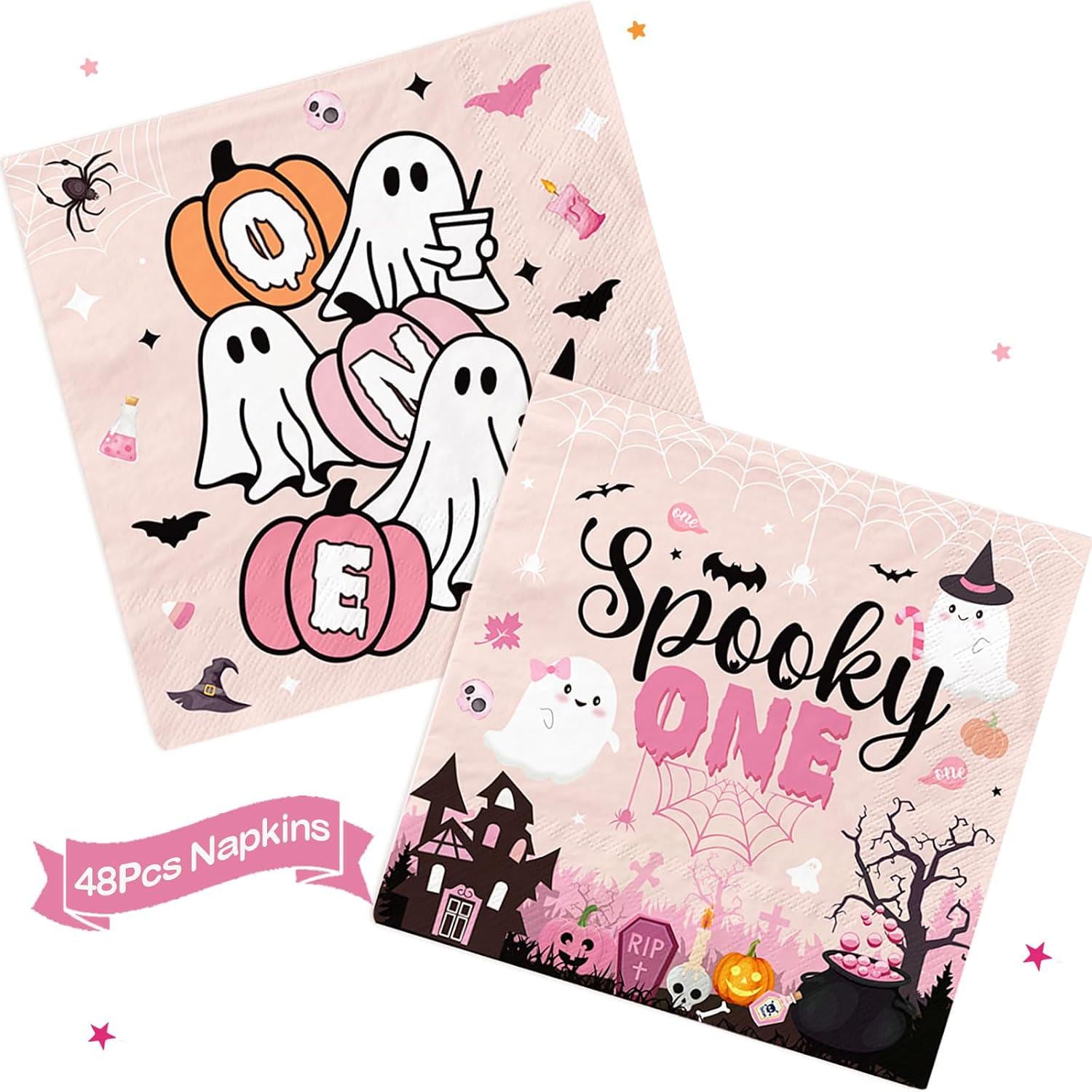 Spooky One Birthday Napkins, Set of 48, Halloween Themed Paper