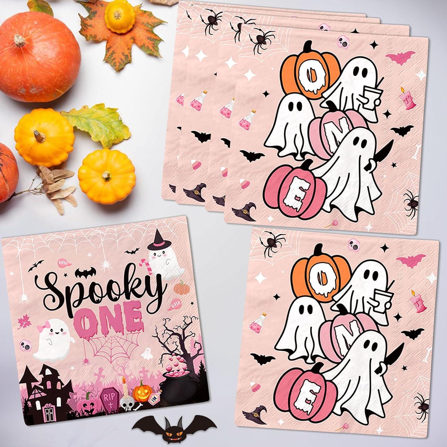 Spooky One Birthday Napkins, Set of 48, Halloween Themed Paper