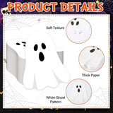 Black White Ghost Theme Party Supplies: Thick Paperboard Disposable Plates