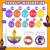 Festival of Lights Balloon Kit: 100 Yellow Orange Red Purple Blue, 5 Foil Diya