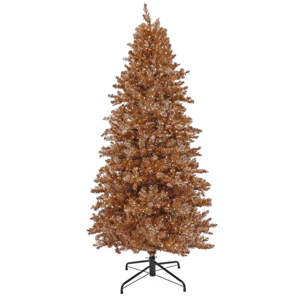 9 ft. Pre-Lit Christmas Rose Gold Metallic Artificial Christmas Tree with 2000 LED Infinity Lights