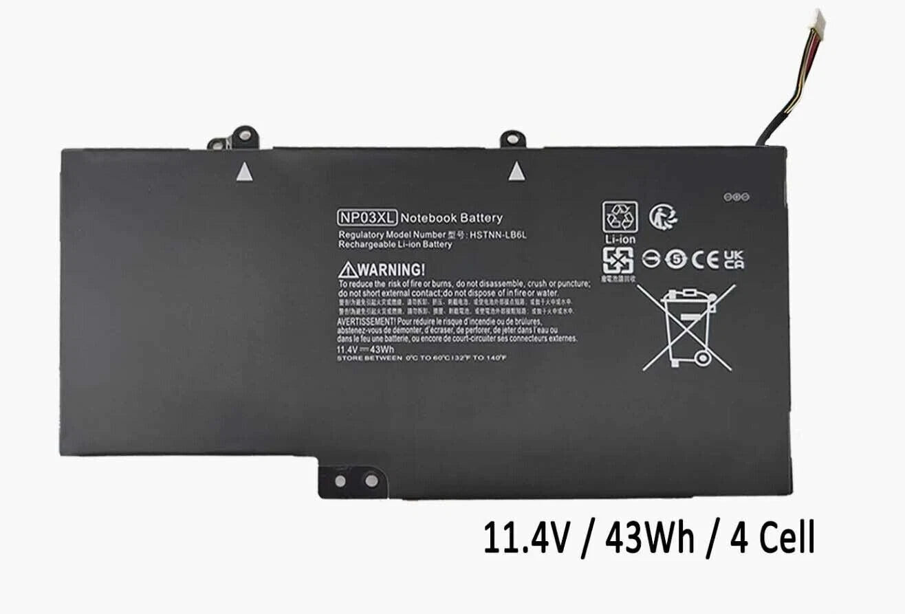 Original HP NP03XL Battery 43Wh Genuine OEM Laptop Replacement Rechargeable Battery