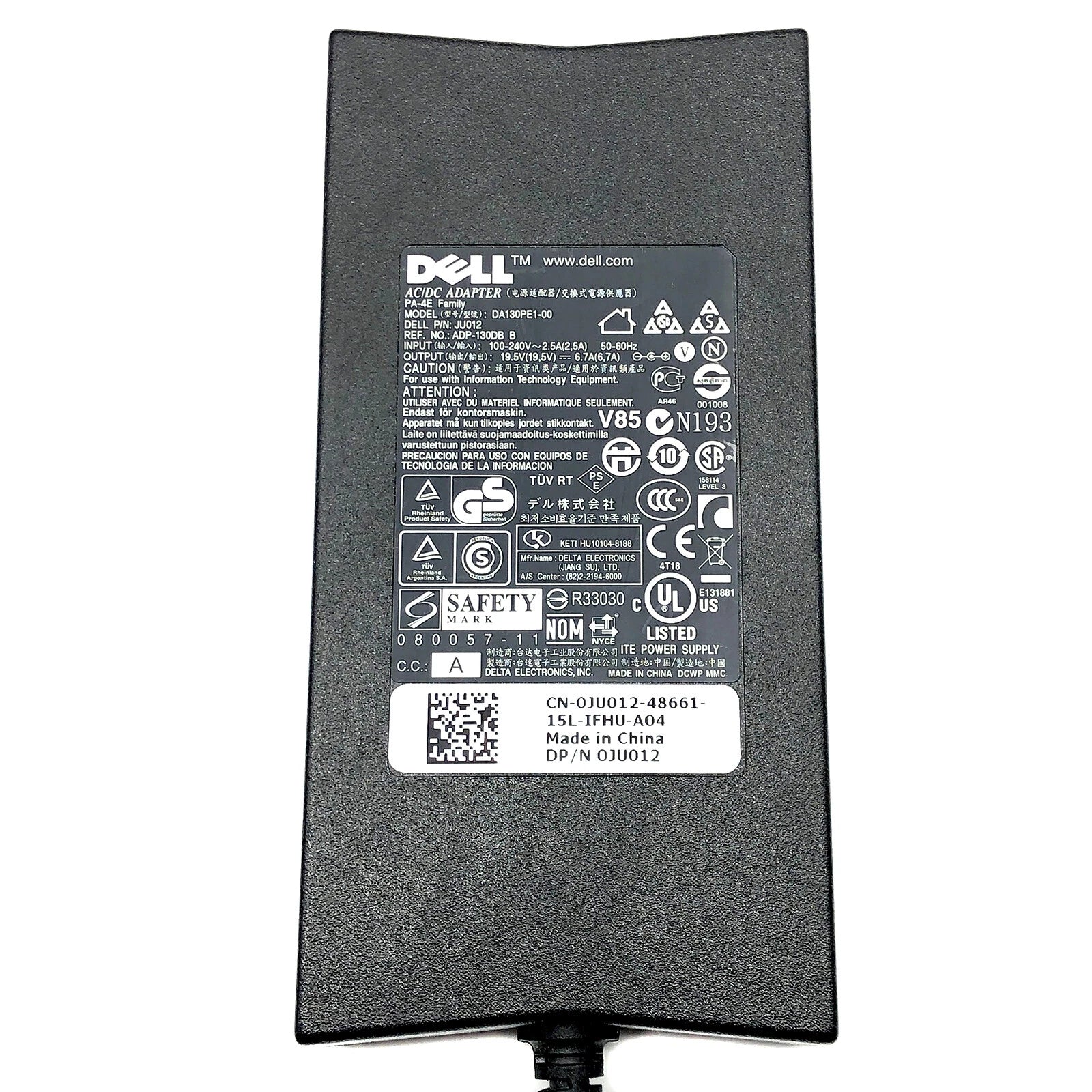 Genuine Dell 130W AC Adapter Charger M1MYR 19.5V 6.7A 4.5mm Barrel with Power Cord