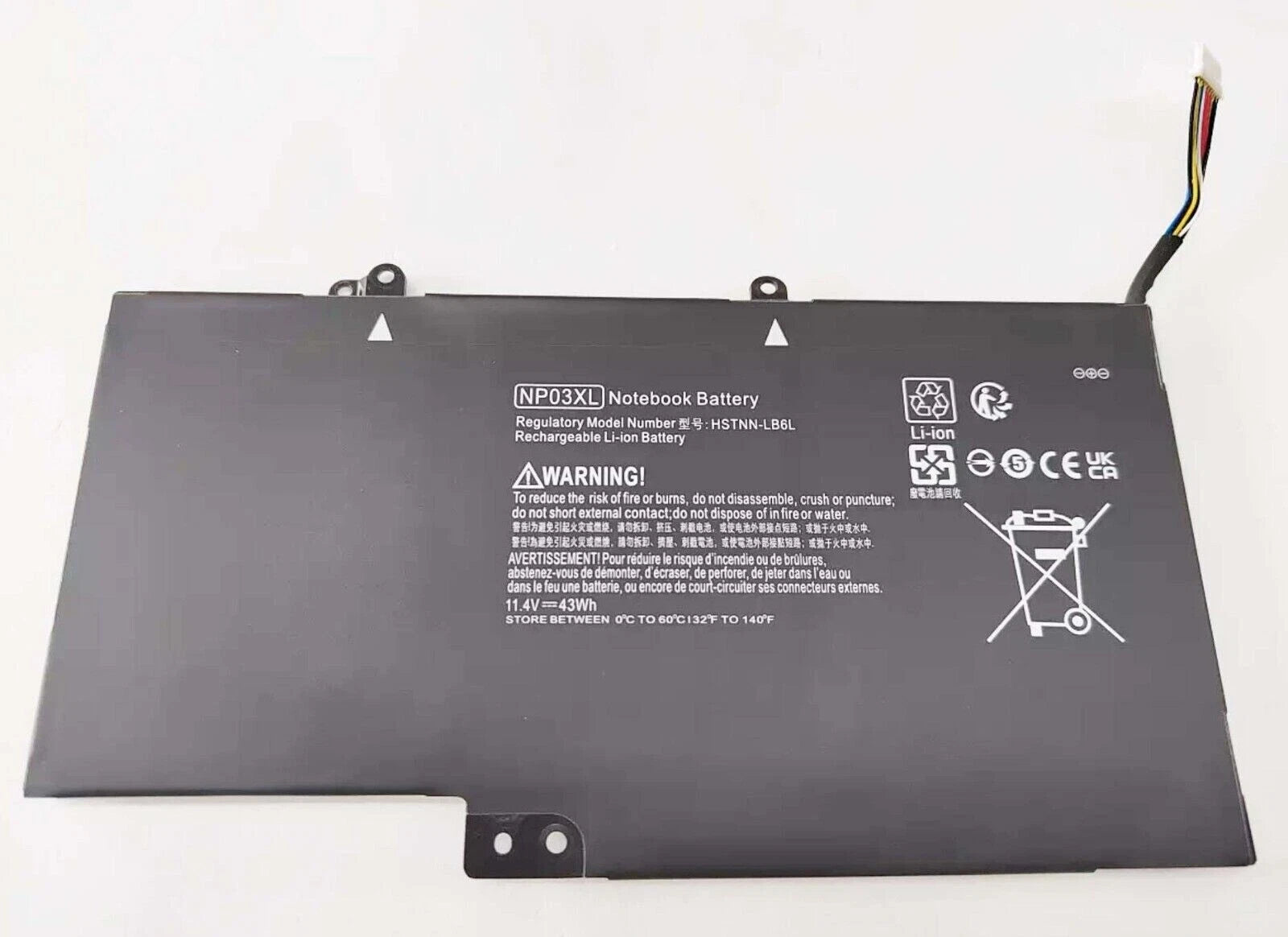 Original HP NP03XL Battery 43Wh Genuine OEM Laptop Replacement Rechargeable Battery