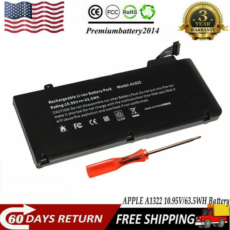 63.5Wh Battery Laptop For Apple Macbook Pro 13" Md101Ll/A Md102Ll/A A1322 A1278