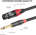 Disino Xlr Female To Dual 1/4 Inch Y Splitter Cable,Female Xlr To Double 6.35Mm