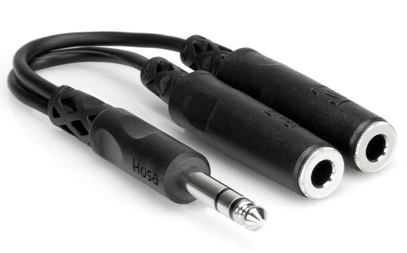 Hosa YPP-118 Y-Cable 1/4" in TRS to Dual 1/4" in TRSF For Use Headphone Adaptor.