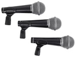 Samson R21 3-Pack Handheld Microphones+Mic Clips+Case For Church Sound Systems