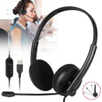 Office Usb Headset Noise Cancelling Microphone Headphone For Pc Chat Call Laptop