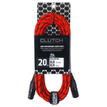 Clutch 20 Foot 20' Female To Male Xlr Microphone Mic Speaker Audio Cable Red