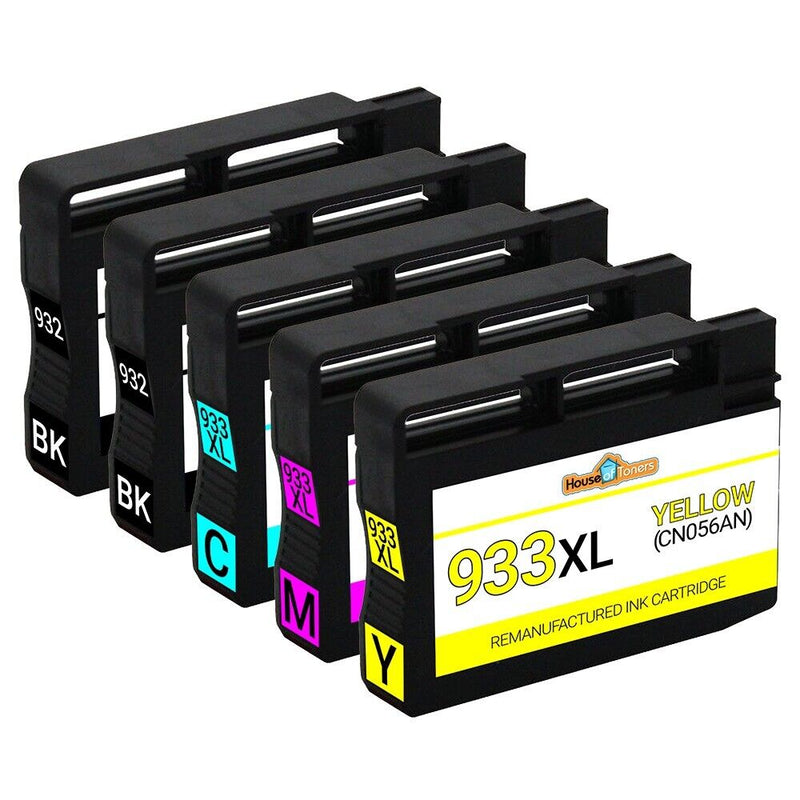 5 Pack 932/933 Xl Cn053An Cn054An Cn055An Cn056An Ink For Hp Officejet Series