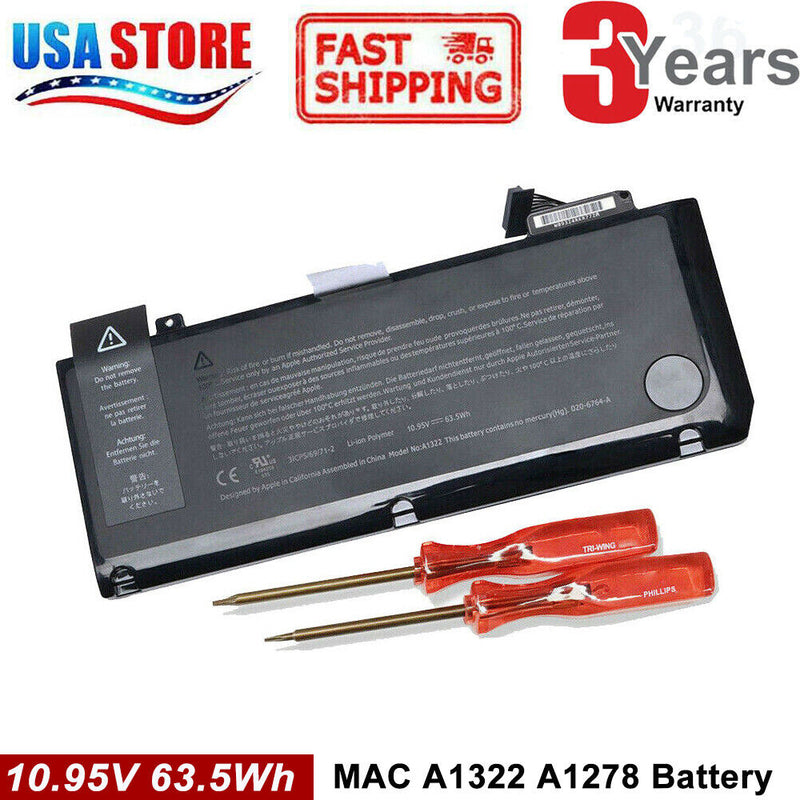 A1322 Battery For Apple Macbook Pro 13" A1278 Mid 2012 2010 2009 E 2011 63.5Wh