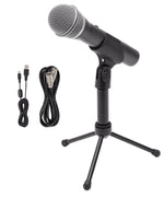 SAMSON Q2U USB+XLR Recording Podcast Dynamic Microphone+Audio Technica Boom Arm