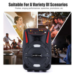 8" Portable Bluetooth Party Pa Speaker Fm Subwoofer Stereo Led Tailgate Outdoor