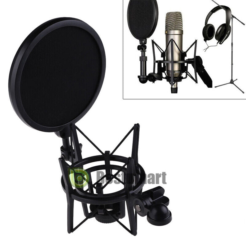 Professional Audio Condenser Microphone Mic Studio Sound Recording W Shock Mount