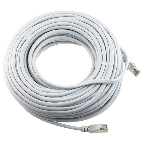 2 Pack 100Ft Ethernet Network White Cat5 Cat5E Cable 100' Ft Us Seller - White