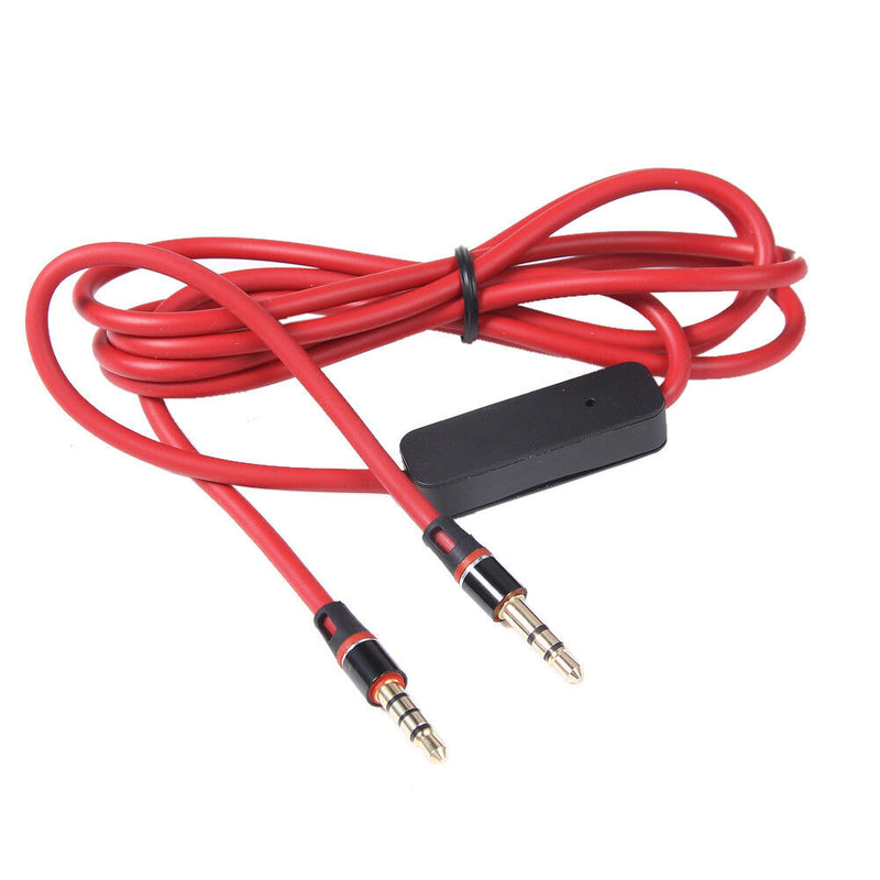 Red 3.5Mm 1/8" Audio Cable Cord W Mic For Ifrogz Coda Forte If-Cfb Blk Headphone