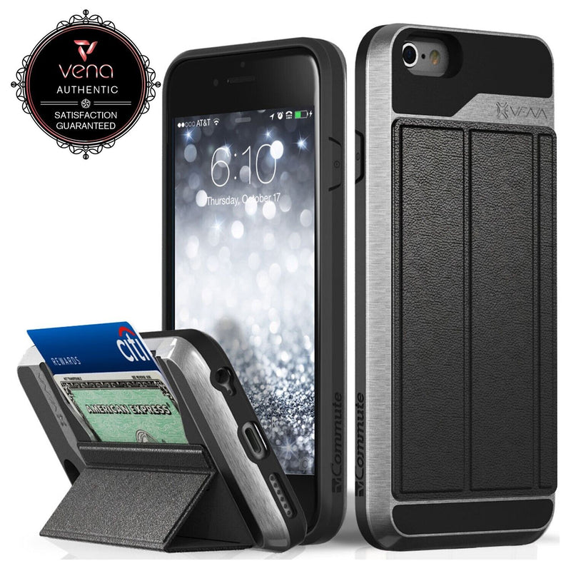 Vena vCommute Leather Wallet Card Slot Stand Shockproof Case for iPhone 6/6S