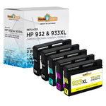 5 Pack 932/933 Xl Cn053An Cn054An Cn055An Cn056An Ink For Hp Officejet Series