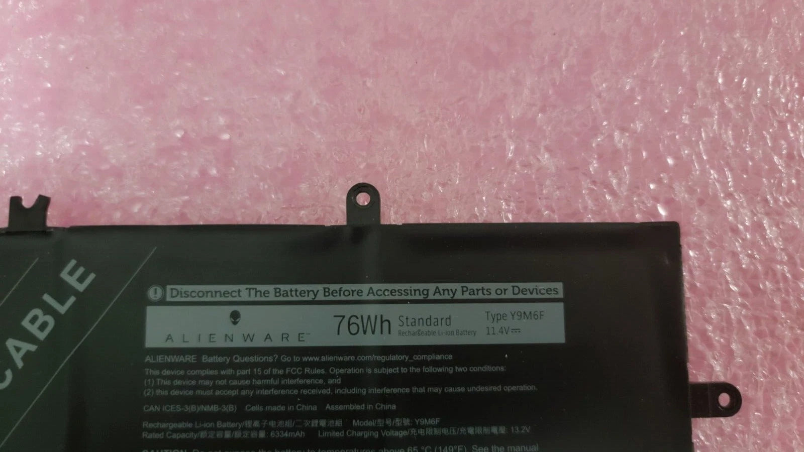 NEW genuine OEM Alienware 76Wh 11.4V Laptop Battery Y9M6F