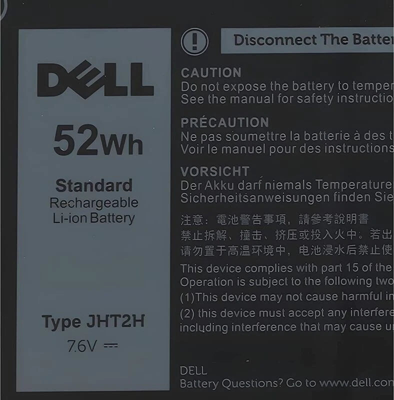 Dell JHT2H 52Wh Laptop Battery for Latitude 7310 7410 04V5X2 0HRGYV