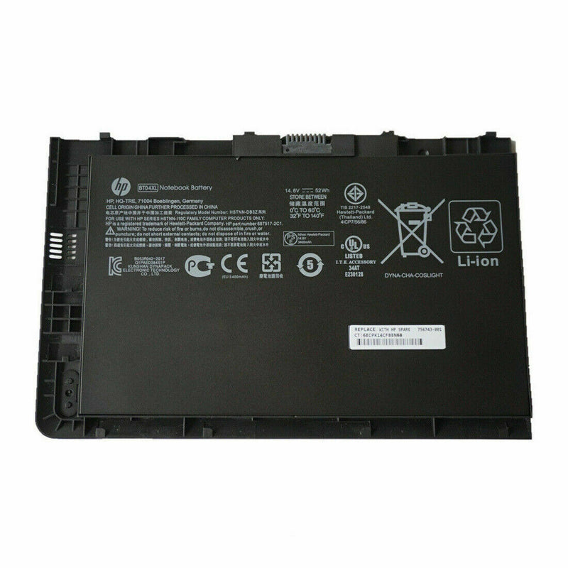 Original HP BT04XL Battery For HP EliteBook Folio 9470M 9480M 687945-001 52WH