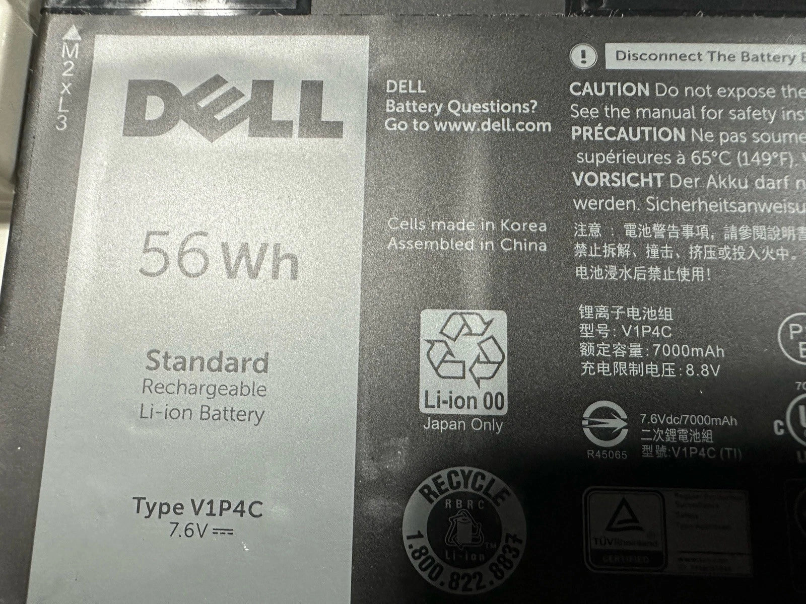 NEW Original DELL Chromebook 3380 Battery 56Wh 7.6v FMXMT V1P4C