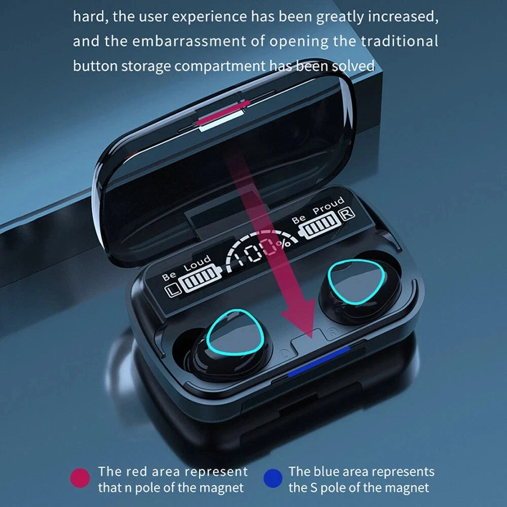 M10 Wireless Earbuds Bluetooth 5.1 Headset with Charging Case Digital Display Fast Charging