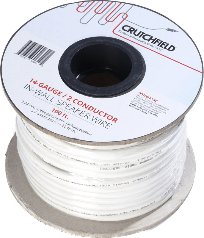 Crutchfield 14 Gauge In-Wall 2 Conductor Wire, 100 Foot Roll