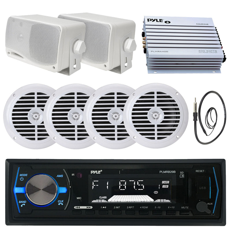 Plmrb29B Usb Bluetooth Boat Radio,400W Amplifier,3.5" And 5.25" Speakers,Antenna