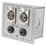 New Floor / Wall Cable Wire Connection Panel Box (2) Xlr Female And (2) 1/4".Pa