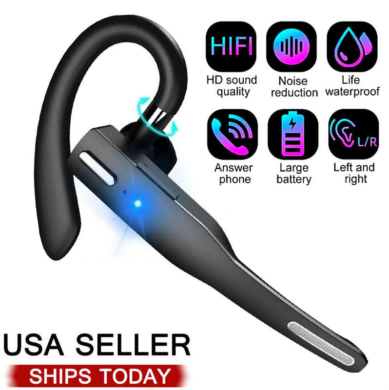 Trucker Wireless Headset Bluetooth 5.1 Earpiece Dual Mic Earbud Noise Cancelling