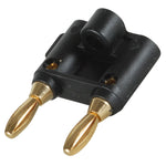 Gold Plated Dual Banana Plug Black