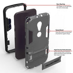 Tough Hybrid Protection Defender Kick-Stand Case Cover For Motorola Moto G2