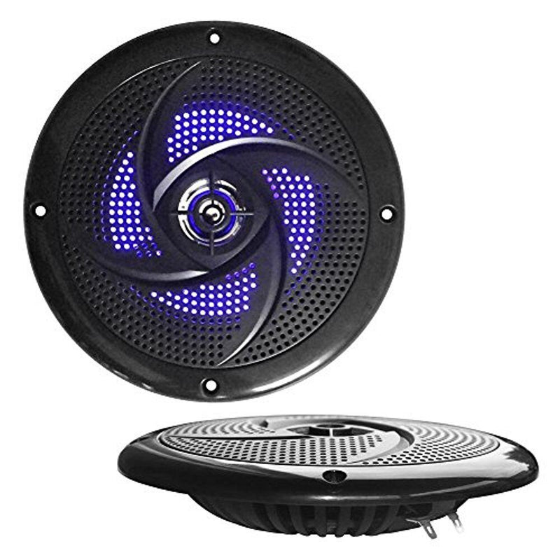 Waterproof Rated Marine LED Speakers, Low-Profile Slim Pair, 6.5'' (240 Watt)