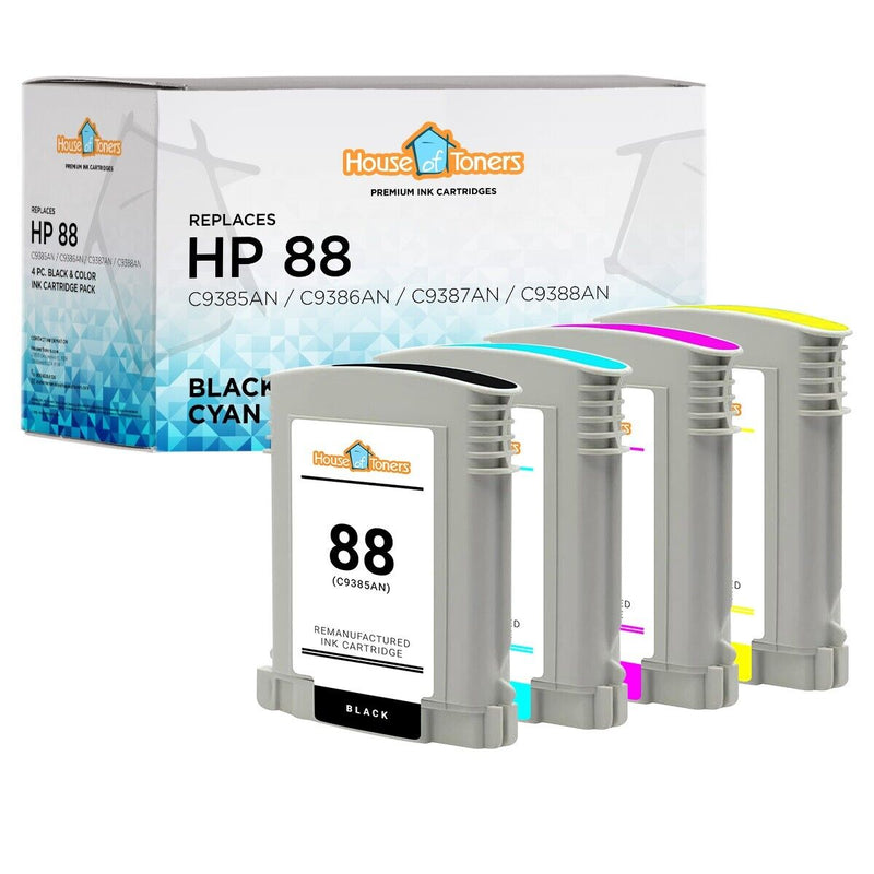 4Pk For Hp 88Xl C9396An C9391An C9392An C9393An For Hp88Xl Ink