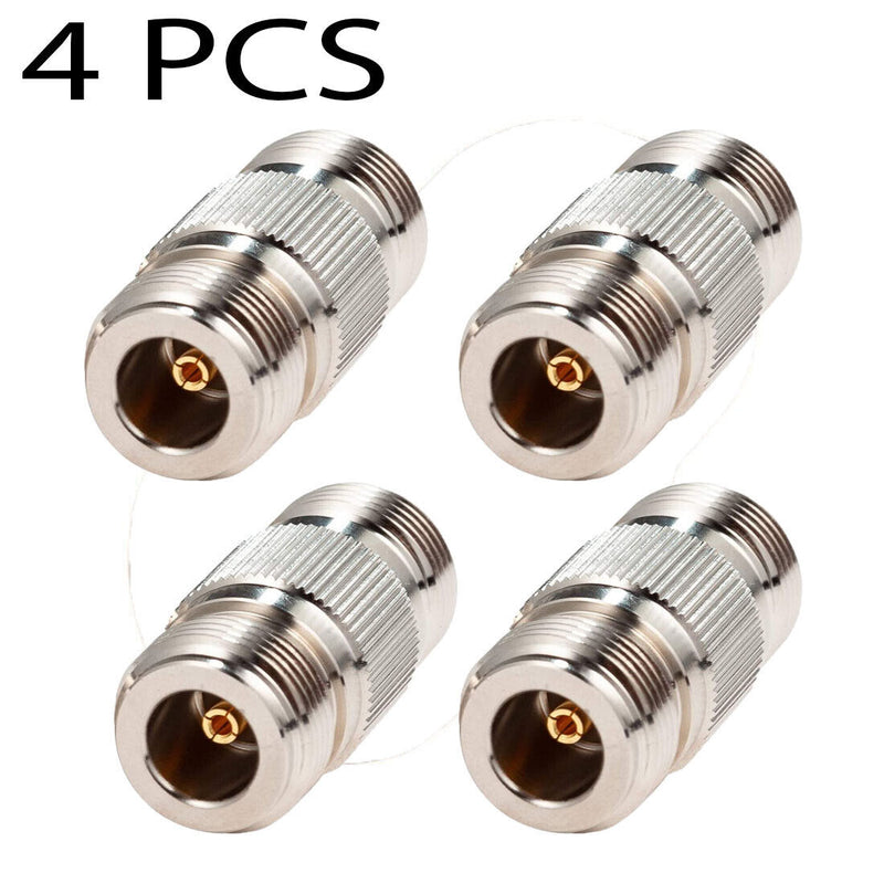 4 Pack Lot N-Type Double Female Jack Coupler Rf Antenna Adapter Barrel Connector