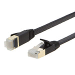 50' FT Feet CAT6 CAT 6 RJ45 Flat Ethernet Network LAN Patch Cable Cord - Black