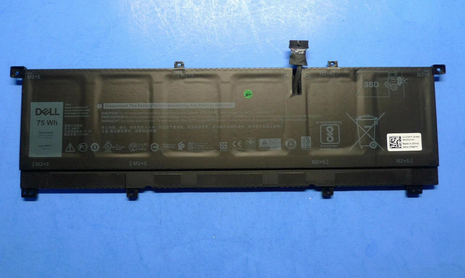 Genuine Dell 8N0T7 Battery 75Wh OEM Laptop Replacement Rechargeable Battery