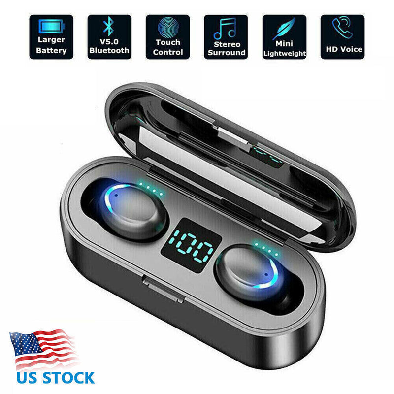 Tws Wireless Earbuds Bluetooth 5.0 Waterproof Headset Headphones With Power Bank