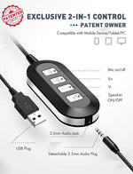 Mpow 071 USB Headset/3.5mm Computer Business Headphones w/Mic Noise Cancelling