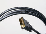 6FT DVI DVI-D Dual Link 24+1 Male to Male Cable in Black Plenum Rated