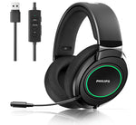 PHILIPS Wired Gaming Headset Recording USB Computer RGB Headphones with Mic LED