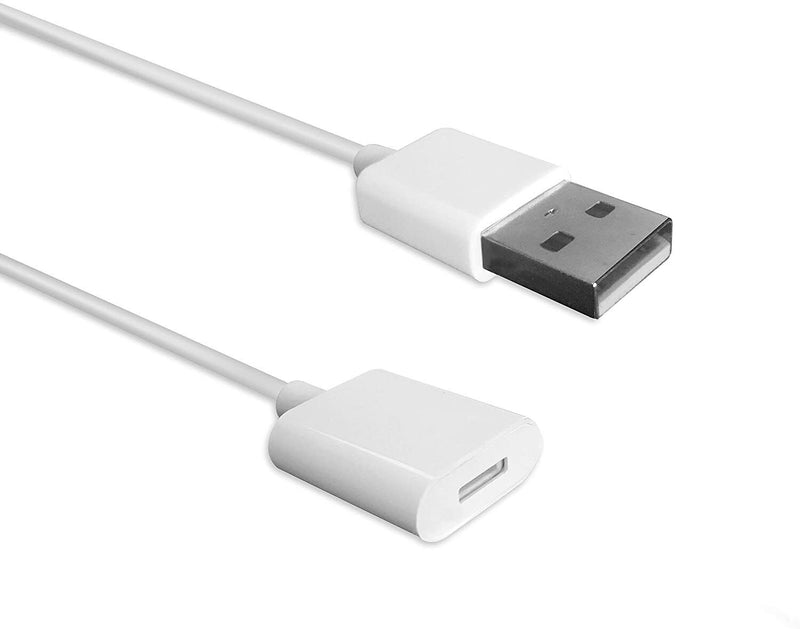 TechMatte Charging Adapter Cable Male to Female (White-1 Foot / 12 inches)