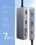 USB C Hub 7 Ports USB 3.2 Gen 2 Type A ports HDMI PD SD/TF card slot