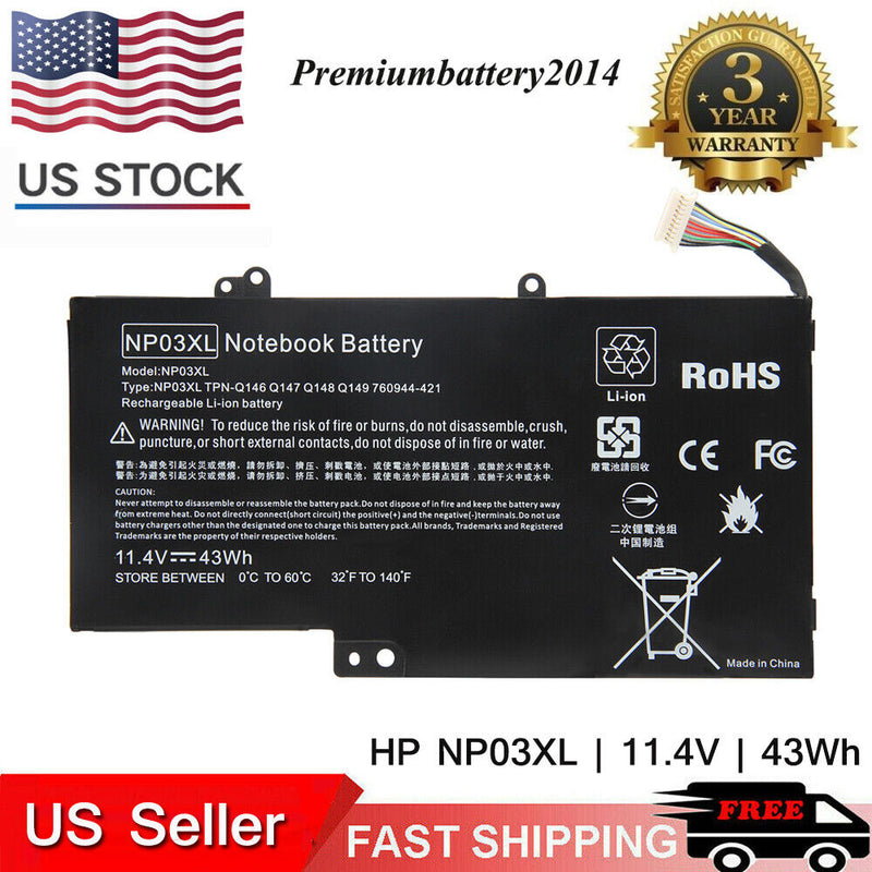 Np03Xl Battery For Hp Pavilion X360 13-A010Dx 13-A110Dx 15-U010Dx 15-U111Dx Us