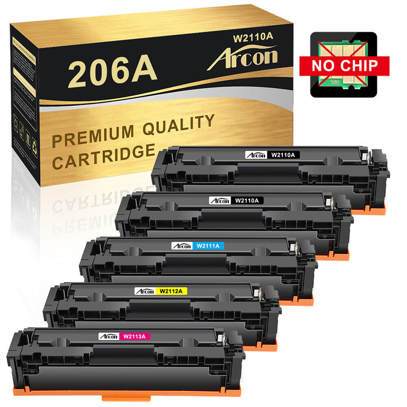 5 Color Toner Compatible With HP 206A W2110A LaserJet Pro M255dw M283fdw M283cdw