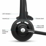 Mpow Pro Trucker Bluetooth Headset Cell Phone with Mic Office Skype Headphones