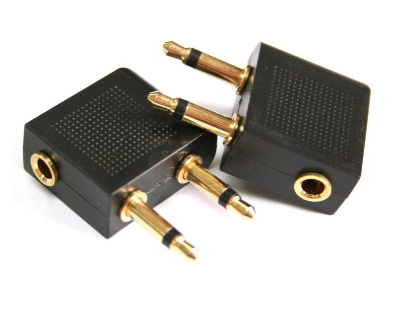 5X Gold Plated 3.5Mm Audio Airplane In-Flight Headphone Converter Travel Adapter